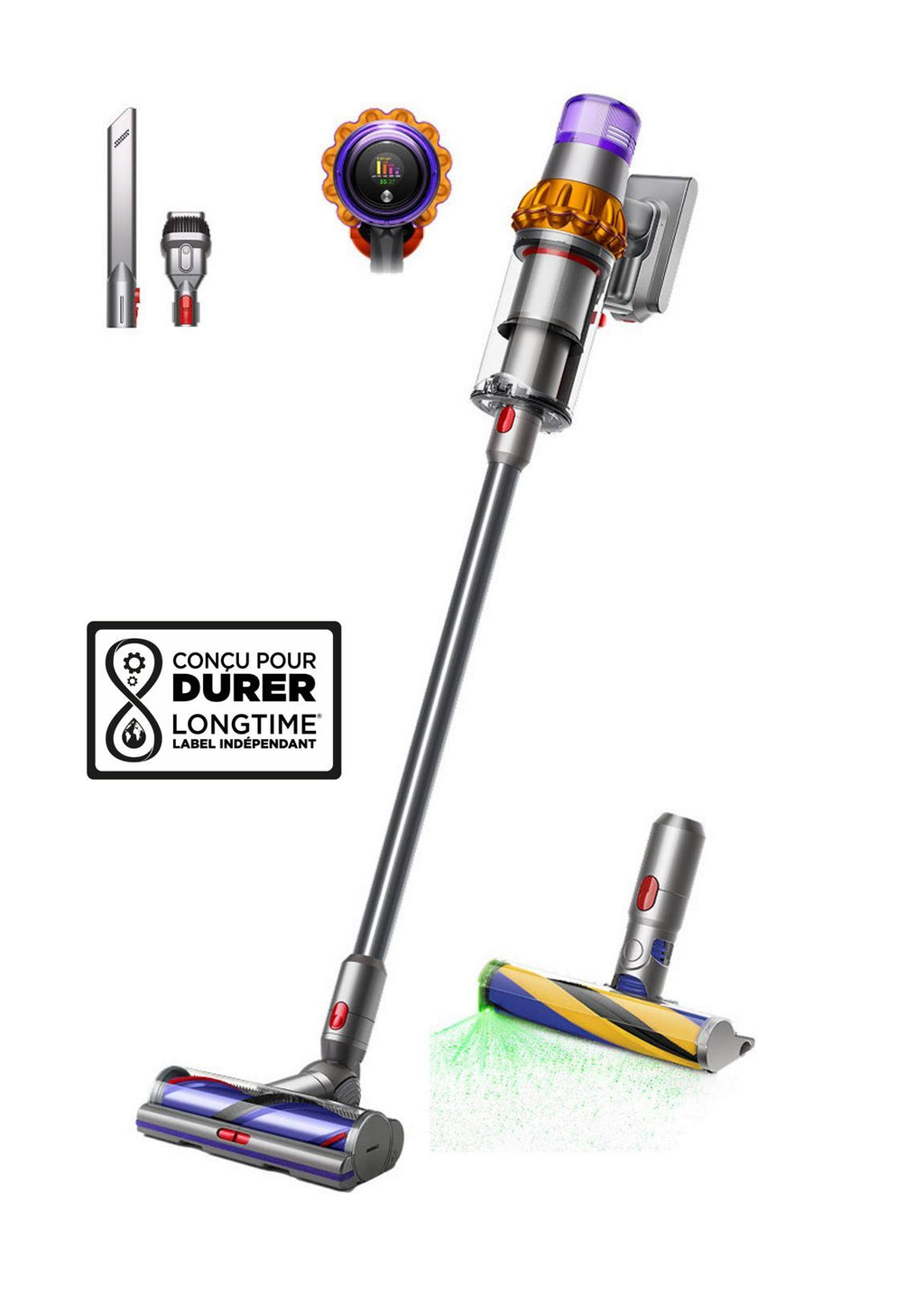 Aspirateur sans-fil Dyson V15 Detect™ Absolute (Jaune/Nickel)